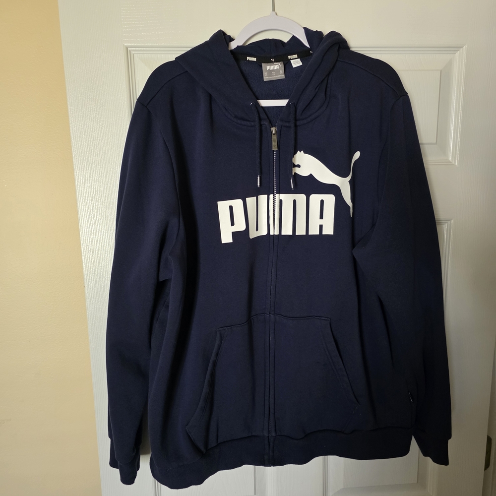 PUMA Kids Navy Blue Hoodie Jacket